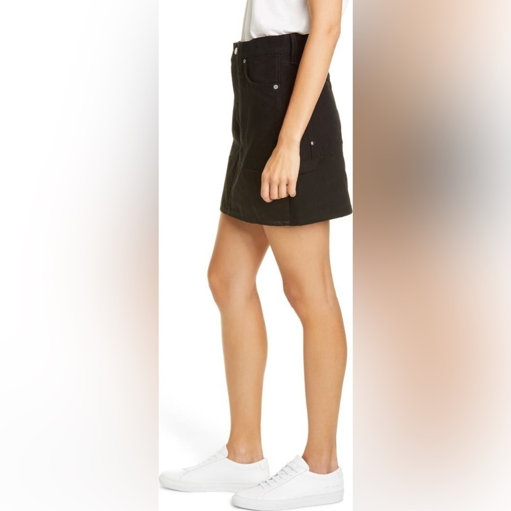 HELMUT LANG Black Femme Utility Moleskin Tuxedo Mini Skirt size 27 NWT - Picture 14 of 15